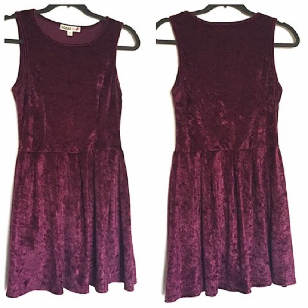 So Rad Maroon Velvet Mini Skater Dress